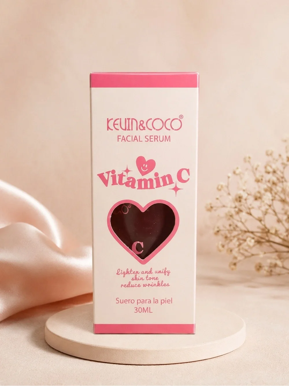 5PCS Skincare Set Kevin & Coco Face Wash Sunscreen Vitamin C Serum Eye Cream New